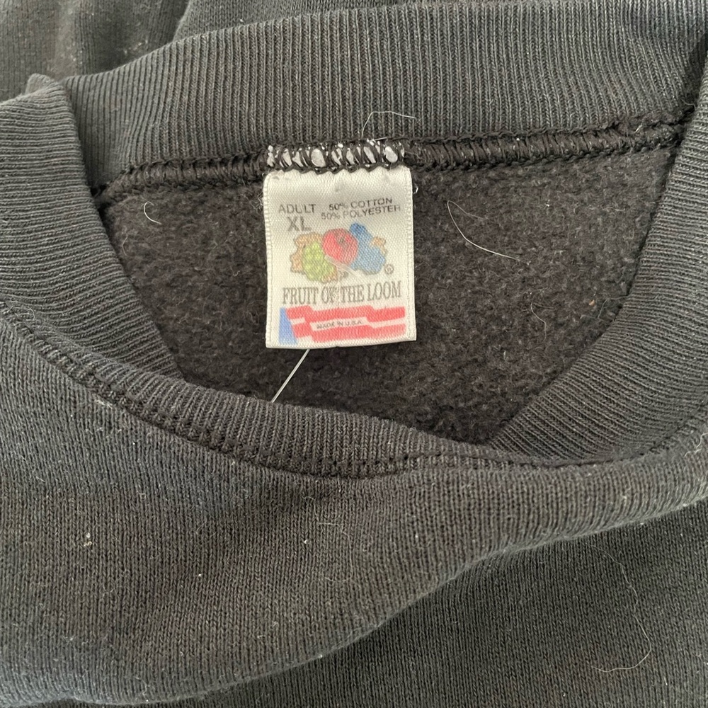 Fruit of the Loom Black Crewneck Sweater with Colorful Logo - Picture 5 of 5
